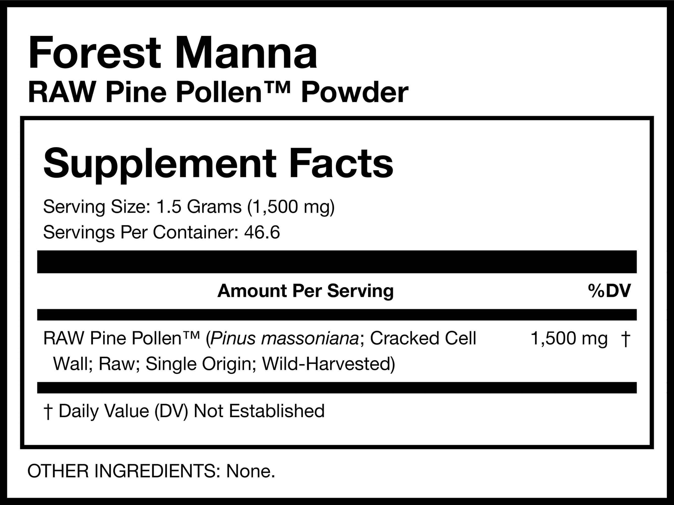 Forest Manna RAW Pine Pollen™ Powder