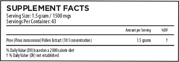 Mountain Harvest Pine Pollen Powdered 10:1 Extract | 65 gram pouch Mountain Harvest Pine Pollen Powdered 10:1 Extract | 65 gram pouch